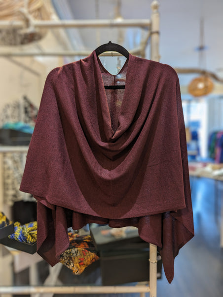Wool Blend Poncho, Assorted Colors