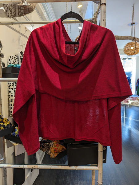 Cotton/Cashmere Blend Poncho, Assorted Colors