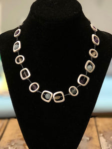 Sea Lily Silver tone Necklace with Genuine Gemstones