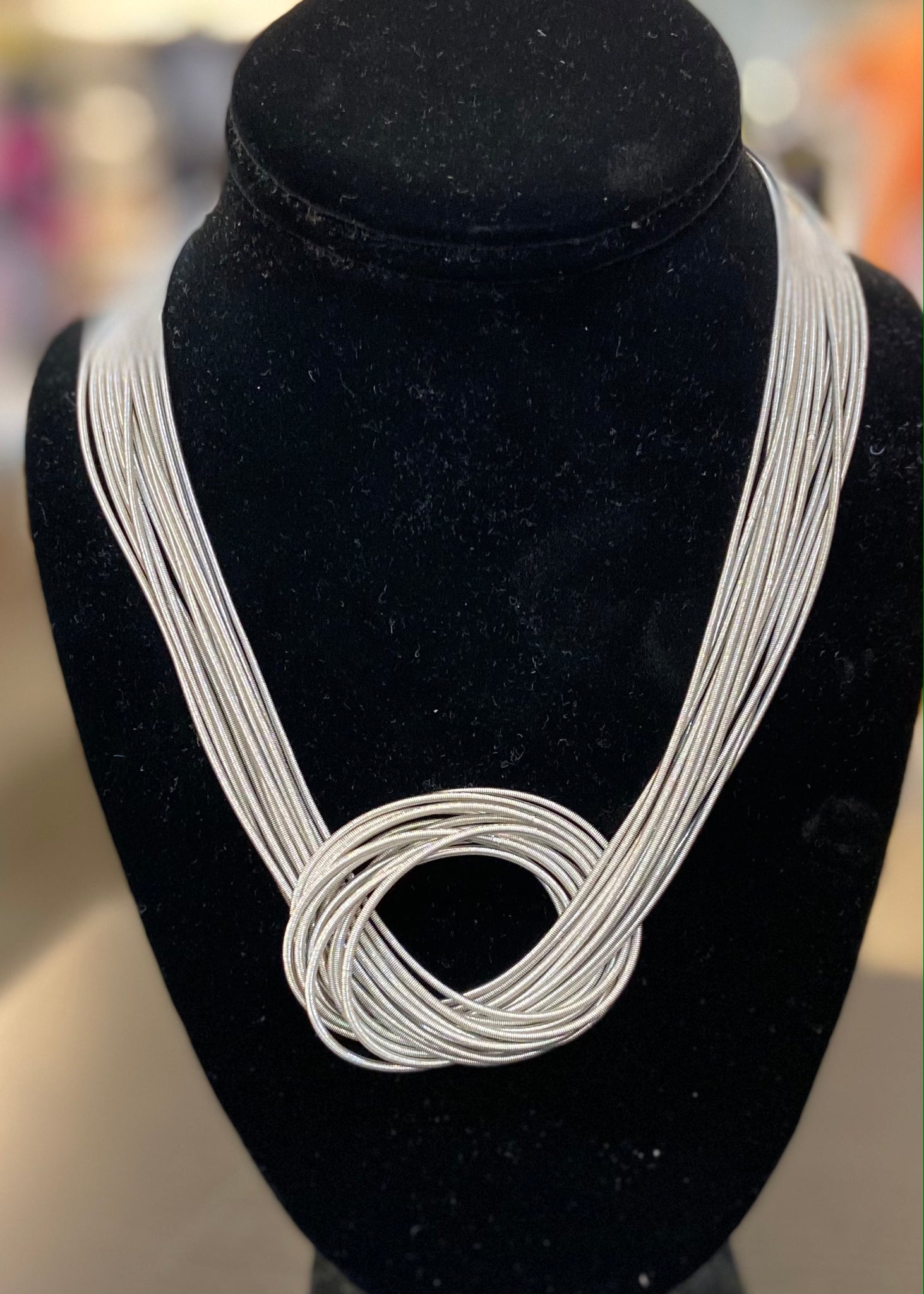 Sea Lily Piano Wire Knot Necklace, assorted finishes