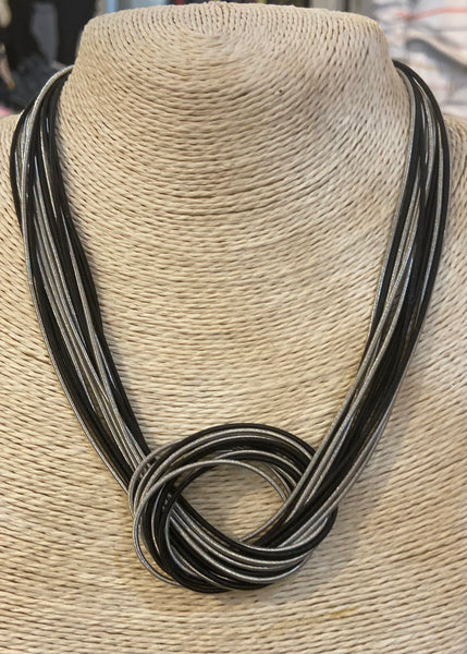 Sea Lily Piano Wire Knot Necklace, assorted finishes